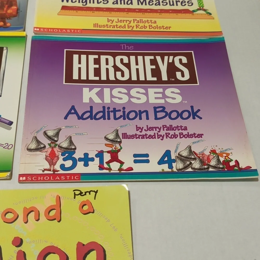 Scholastic Math Themed Educational Paperback Book Set of 5 Books - Hershey Math